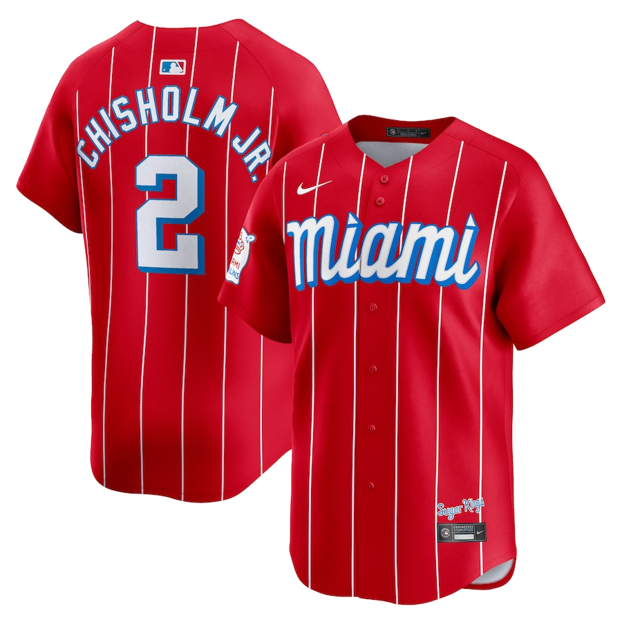 Miami Marlins Jazz Chisholm Jr. 2 Red City Connect Limited MLB Jersey