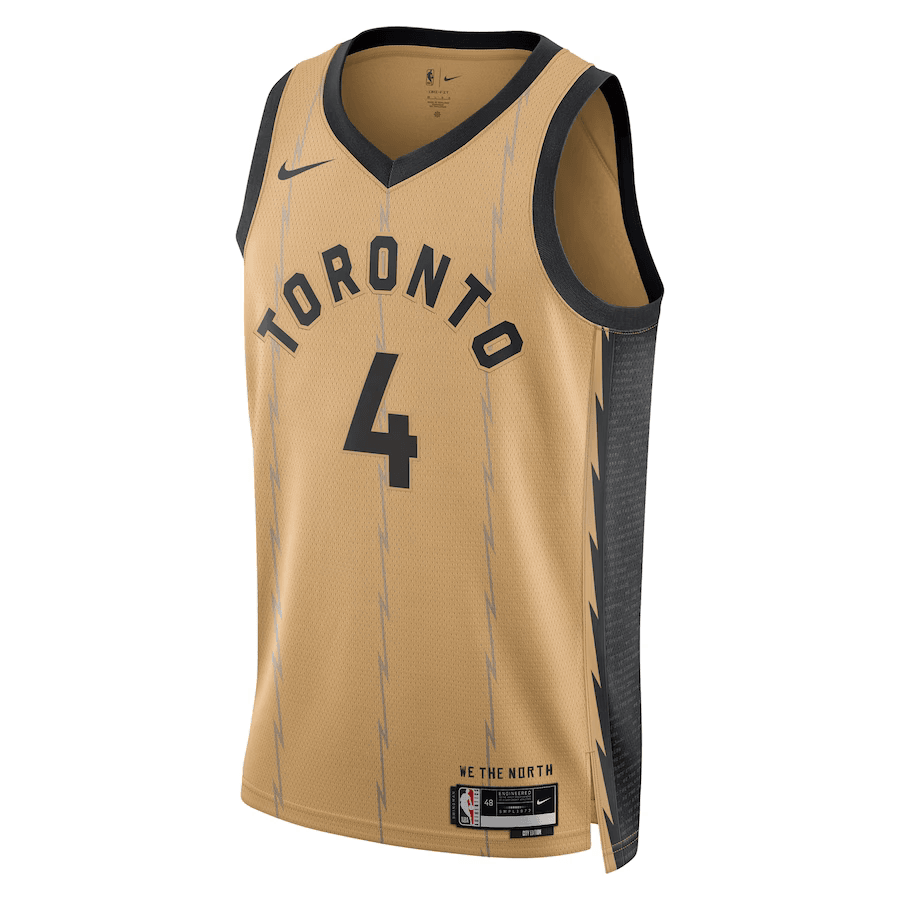 Toronto Raptors City Edition 2023 Gold NBA Jersey - Scottie Barnes 4