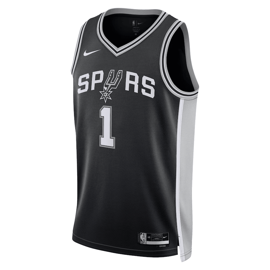 San Antonio Spurs Victor Wembanyama 1 Black 2023 NBA Jersey - Icon Edition