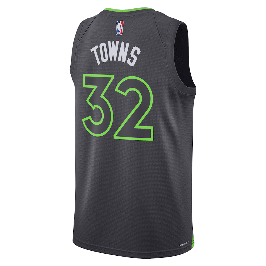 Minnesota Timberwolves Karl-Anthony Towns 32 Jordan Black NBA Jersey - Statement Edition