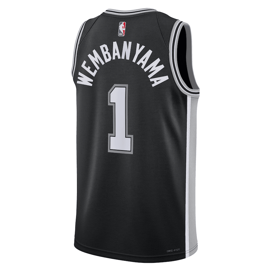 San Antonio Spurs Victor Wembanyama 1 Black 2023 NBA Jersey - Icon Edition