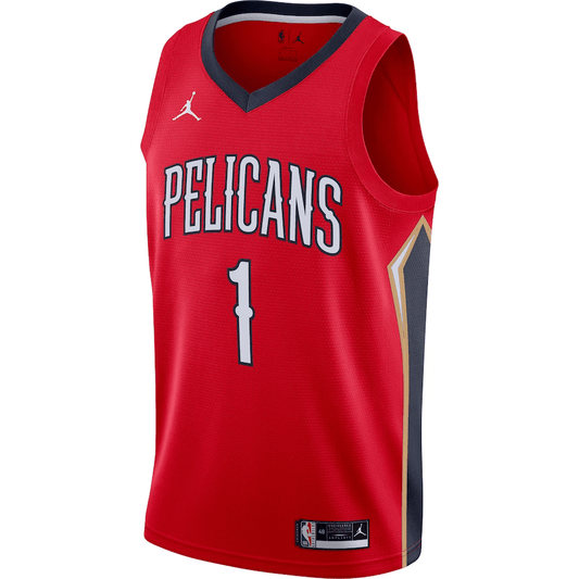 New Orleans Pelicans Zion Williamson 1 Jordan Red NBA Jersey - Statement Edition