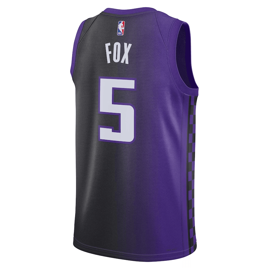 Sacramento Kings De'Aaron Fox 5 Jordan Purple NBA Jersey - Statement Edition