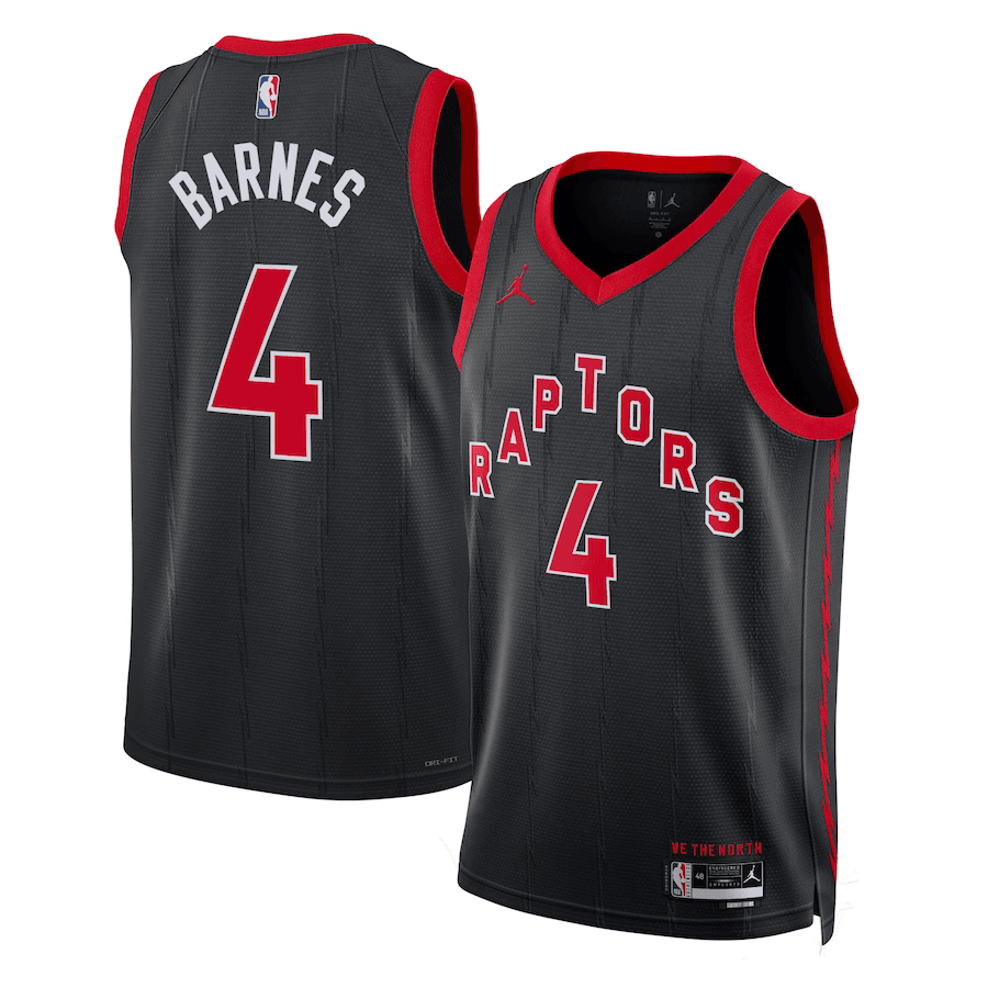 Toronto Raptors Statement Edition Black NBA Jersey - Scottie Barnes 4