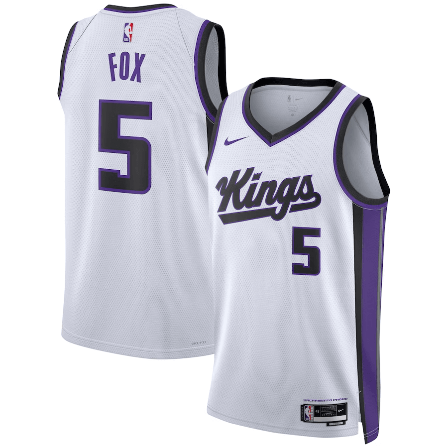 Sacramento Kings De'Aaron Fox 5 White NBA Jersey - Association Edition