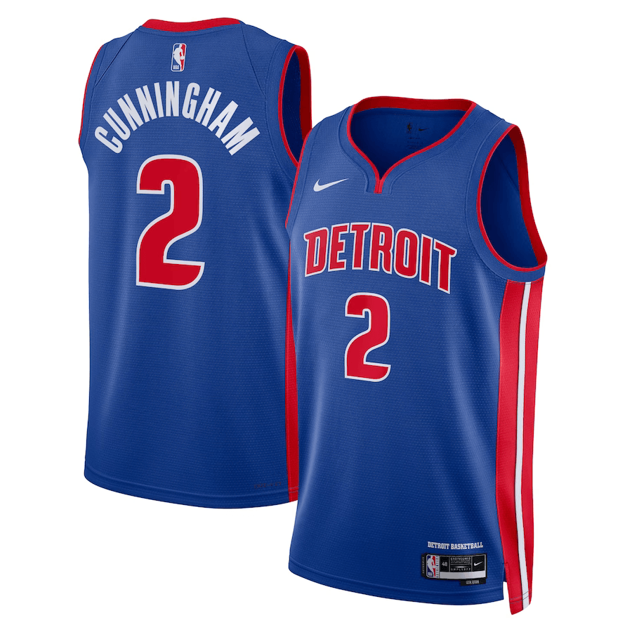 Detroit Pistons Cade Cunningham 2 Blue NBA Jersey - Icon Edition