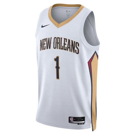 New Orleans Pelicans Zion Williamson 1 White NBA Jersey - Association Edition