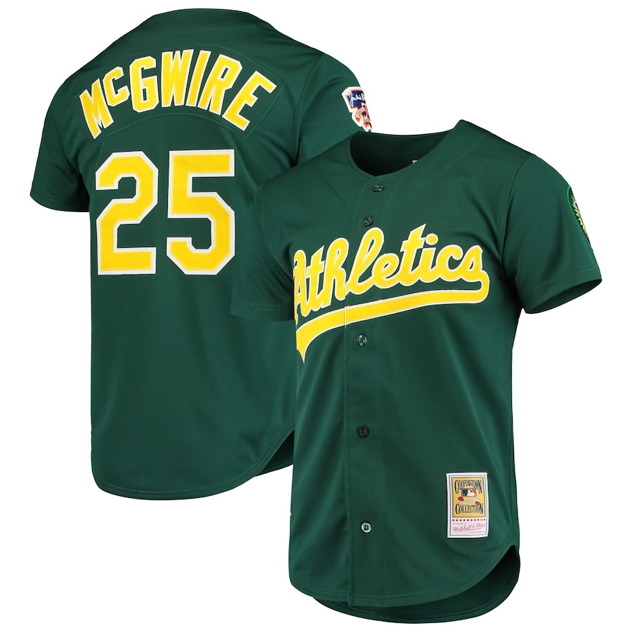 Oakland Mark McGwire Mitchell & Ness Green 1997 Cooperstown MBL Jersey