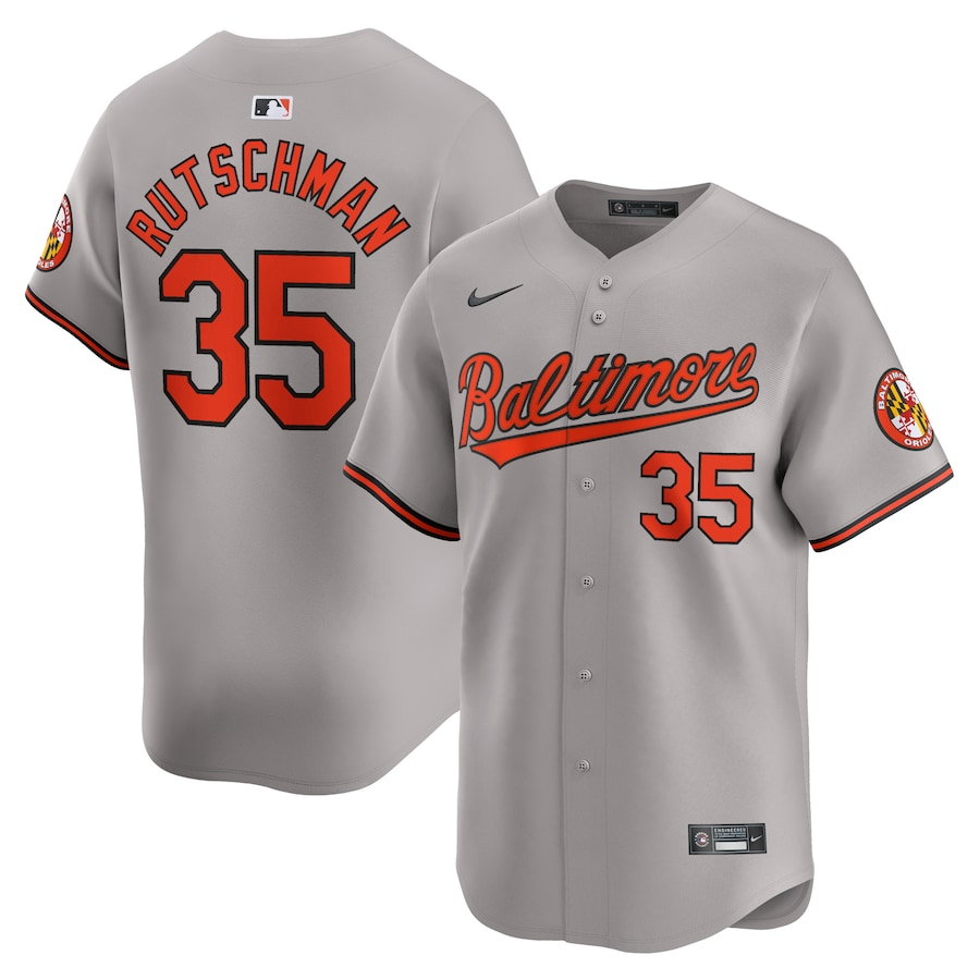 Baltimore Orioles Adley Rutschman 35 Orange Road Limited MLB Jersey