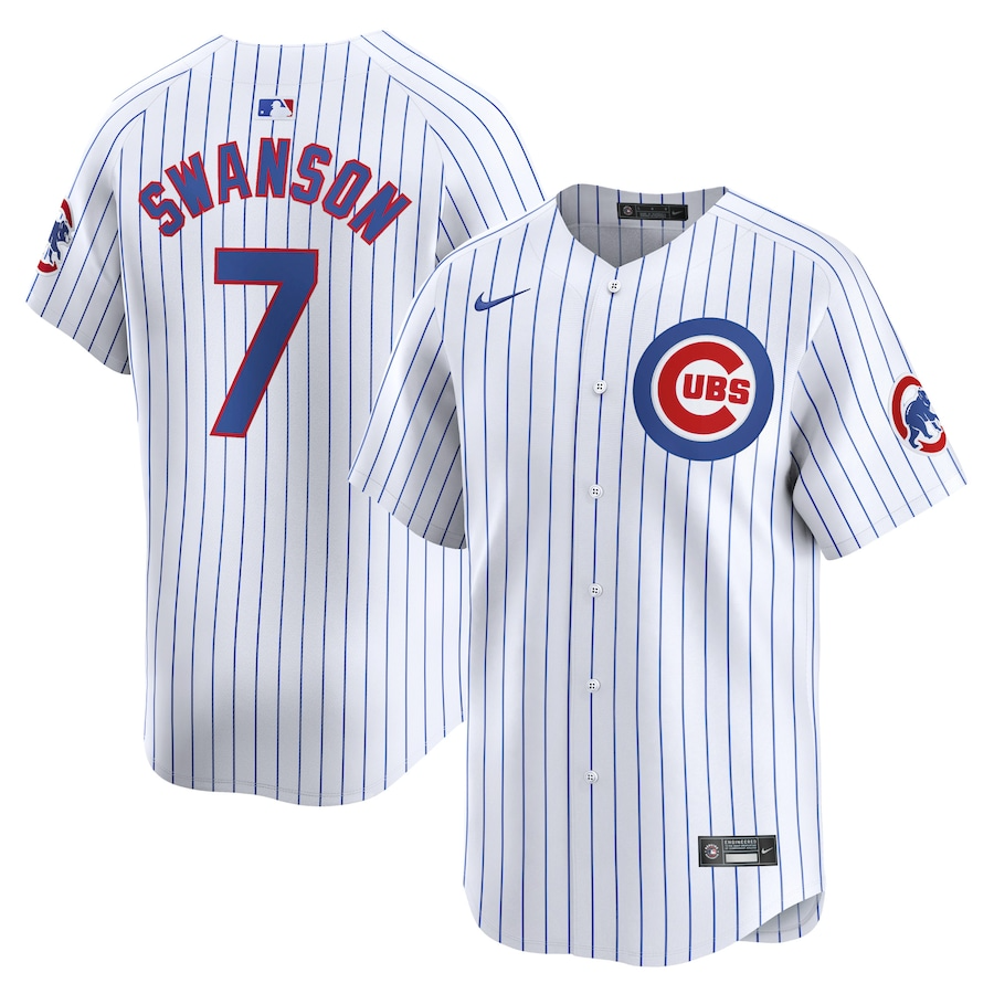 Chicago Cubs Dansby Swanson 7 White Home Limited MLB Jersey