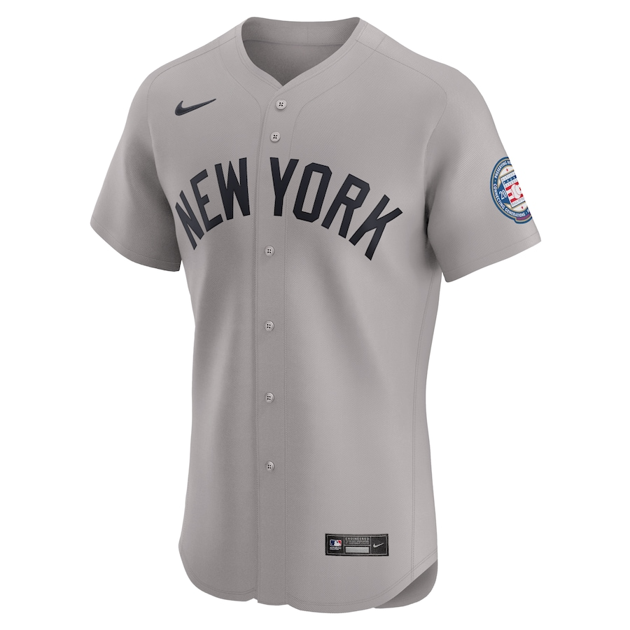 New York Yankees Derek Jeter 2 Gray Road 2020 Hall of Fame Induction Patch Elite MLB Jersey