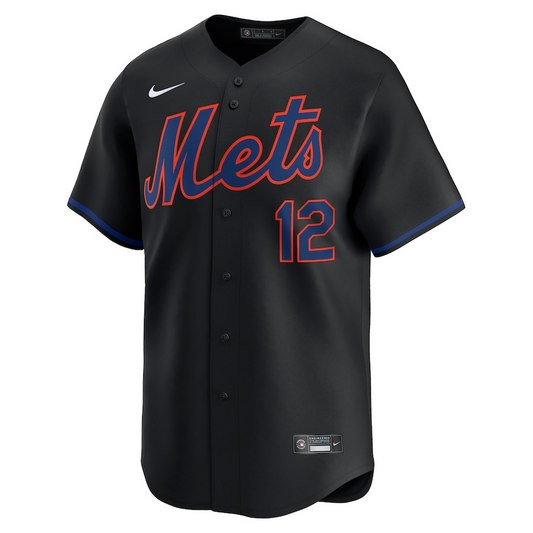 New York Mets Francisco Lindor 12 Black Alternate Limited MLB Jersey