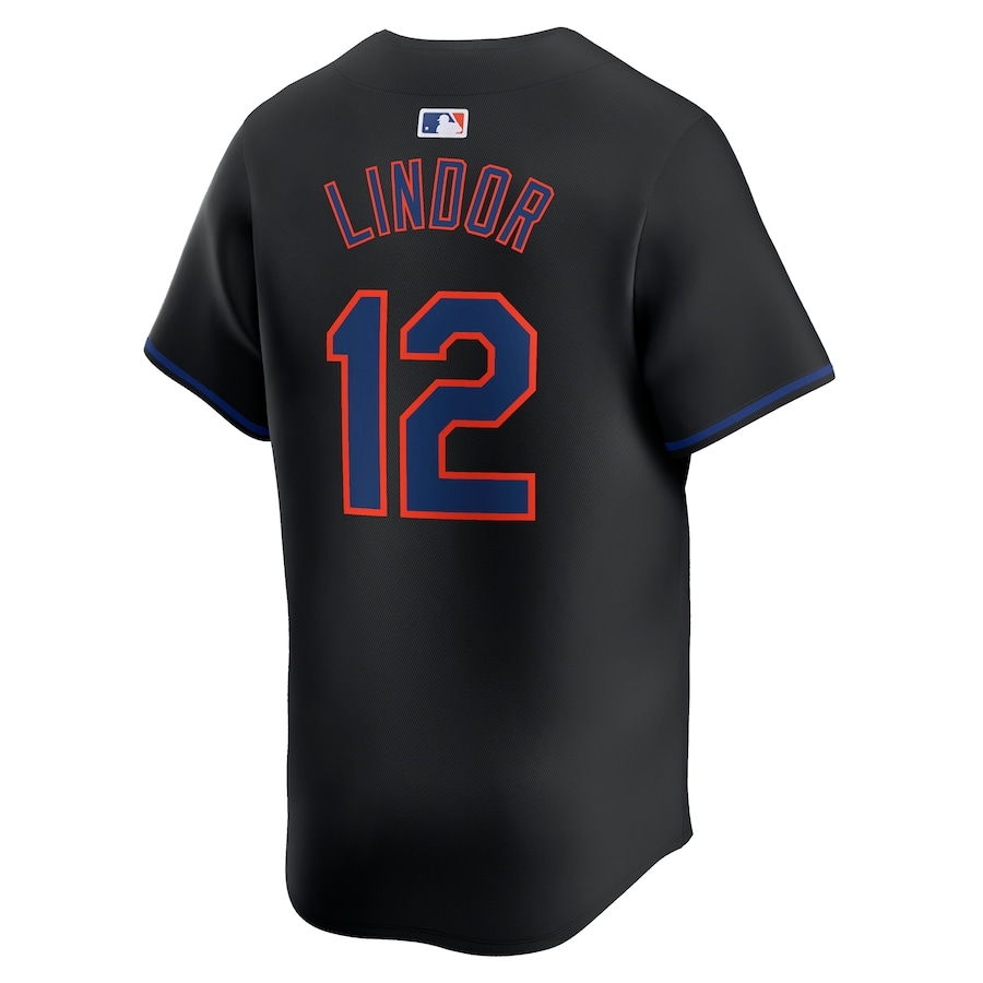 New York Mets Francisco Lindor 12 Black Alternate Limited MLB Jersey