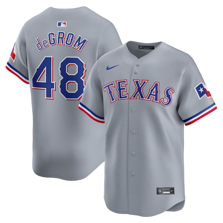 Texas Rangers Jacob deGrom 48 Gray Away Limited MLBJersey