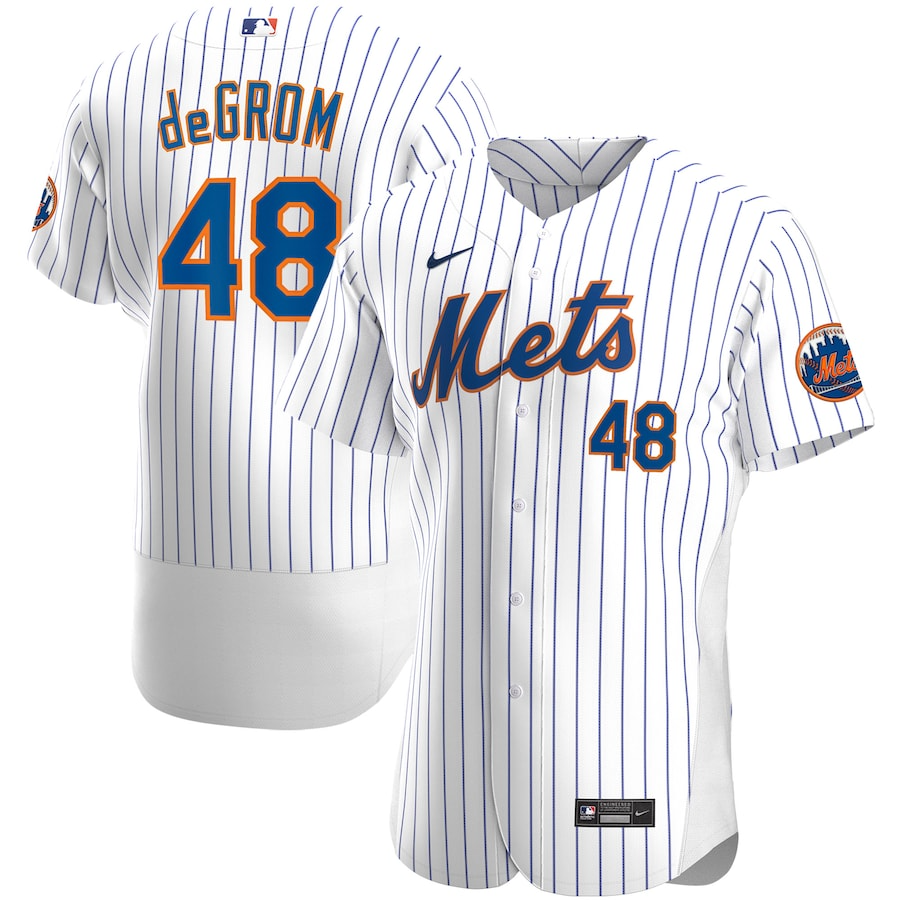 New York Mets Jacob deGrom 48 White Home Authentic MLB Jersey