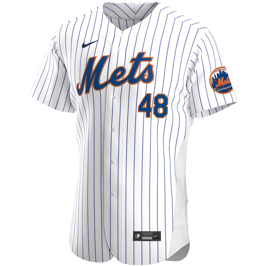 New York Mets Jacob deGrom 48 White Home Authentic MLB Jersey