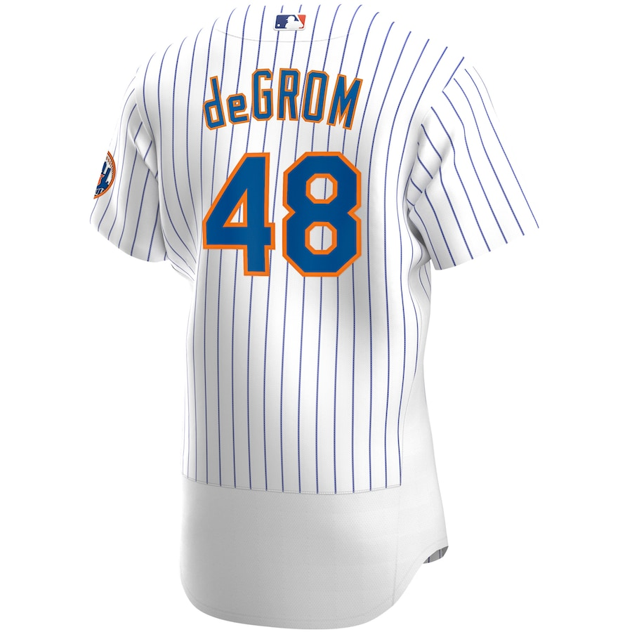 New York Mets Jacob deGrom 48 White Home Authentic MLB Jersey