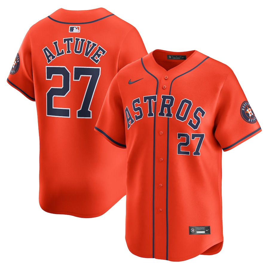 Houston Astros Jose Altuve 27 Orange Alternate Limited MLB Jersey