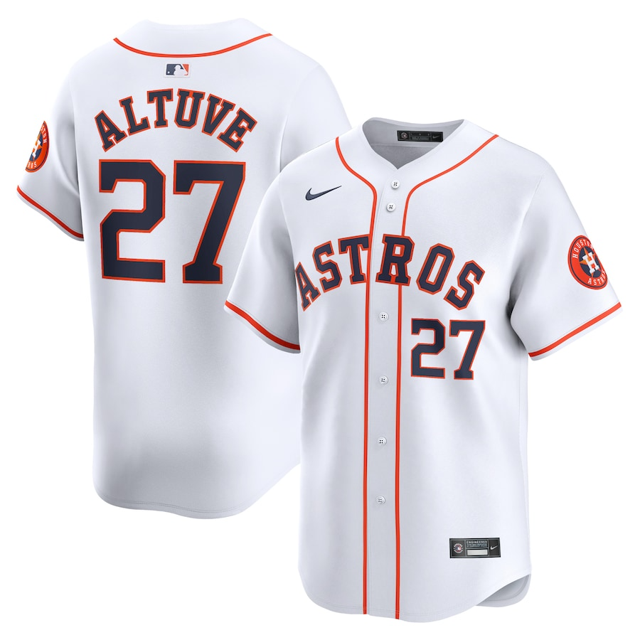 Houston Astros Jose Altuve 27 White Home Limited MLB Jersey