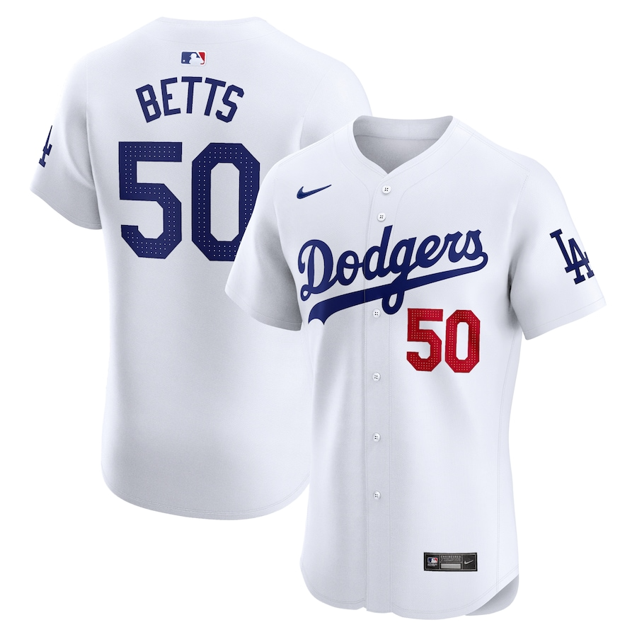 Los Angeles Dodgers Mookie Betts 50 White Home Elite MLB Jersey