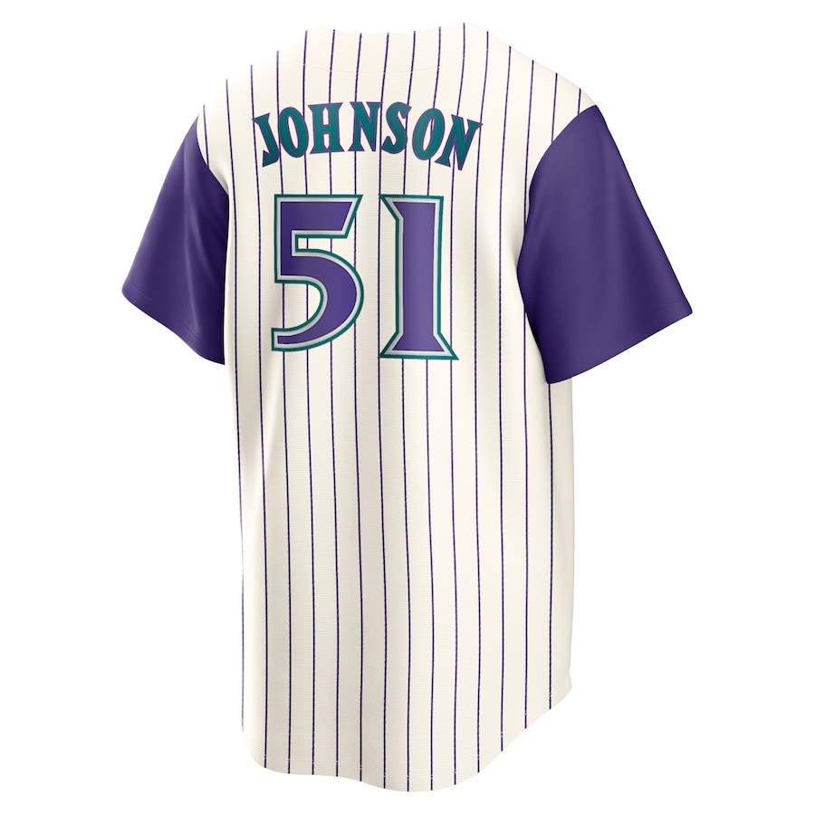 Arizona Diamondbacks Randy Johnson 51 Cream/Purple Alternate Cooperstown Collection MLB Jersey