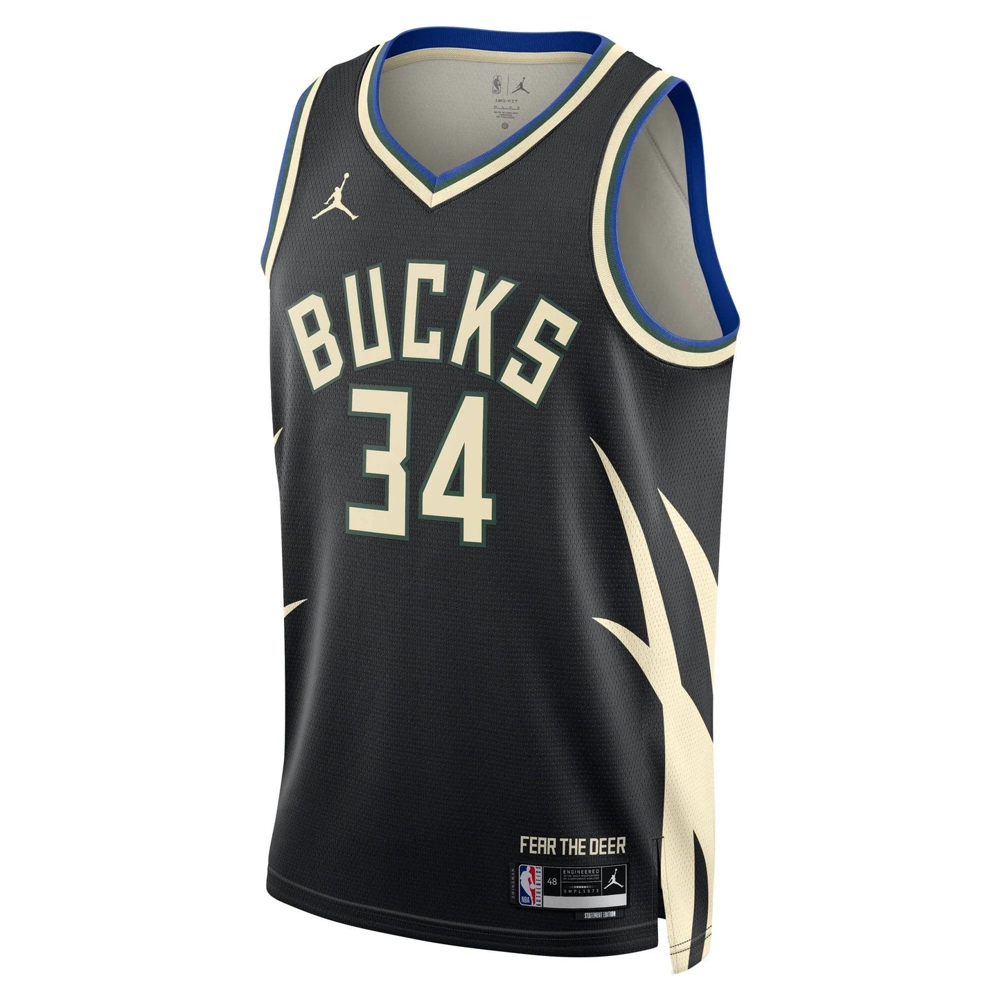 Milwaukee Bucks Statement Edition Black Jordan NBA Jersey - Giannis Antetokounmpo 34