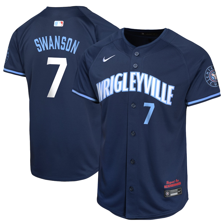 Chicago Cubs Dansby Swanson 7 Navy City Connect Limited MLB Jersey